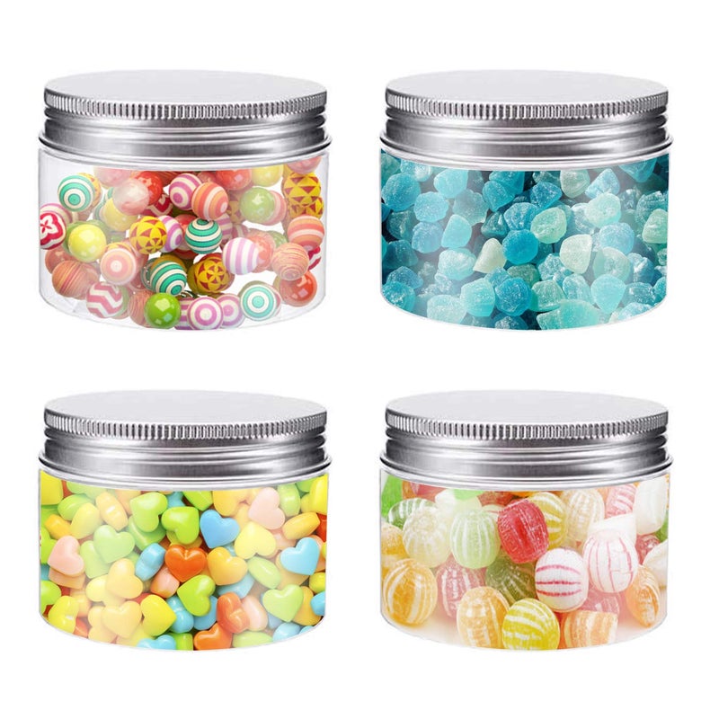 Bekith 20 Pack 4 Ounce Clear Plastic Storage Jars Containers With Screw-on Lids, Refillable BPA Free Small Round Slime Containers for Kitchen & Household Storage - Image 5